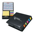 Square Leather Look Case Of Sticky Notes With Calendar & Pen
